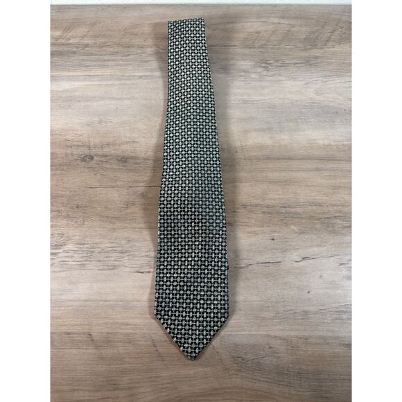 Vintage Polo Ralph Lauren Blue Geometrical‎ Shape Tie Necktie Men's 100% Silk